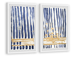 Blue Verticals Diptych